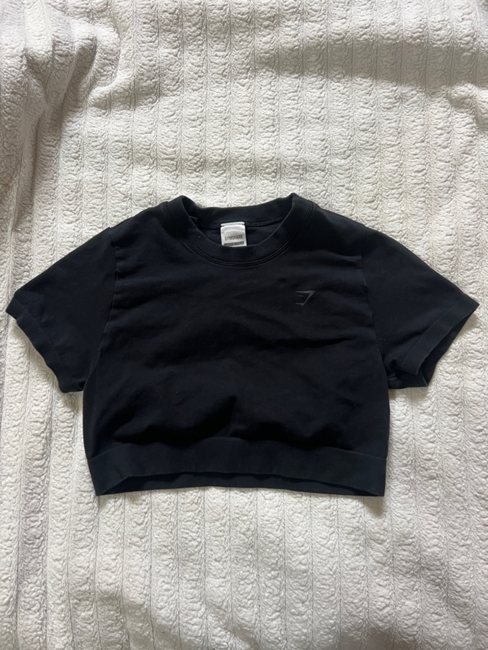 Gymshark Black Crewneck Tee with Branded Neck Tag
